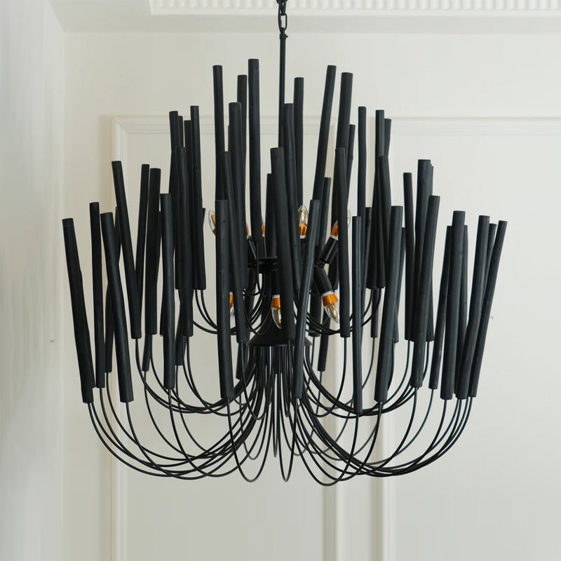 Swinton Chandelier | White Wood & Metal | Multiple Head Options