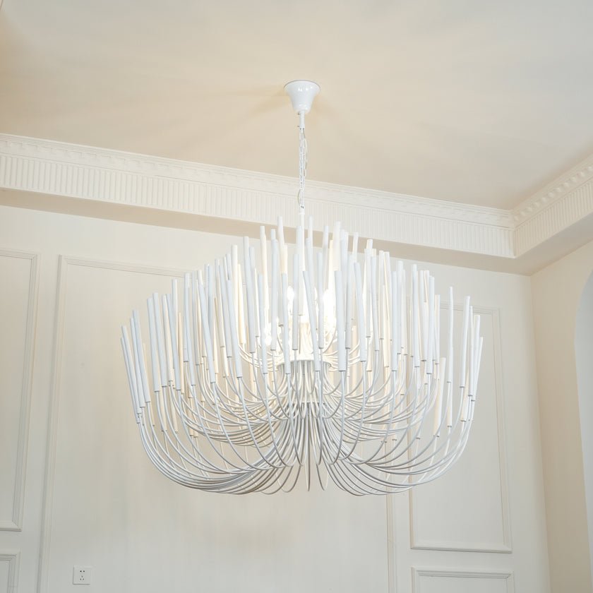 Swinton Chandelier | White Wood & Metal | Multiple Head Options