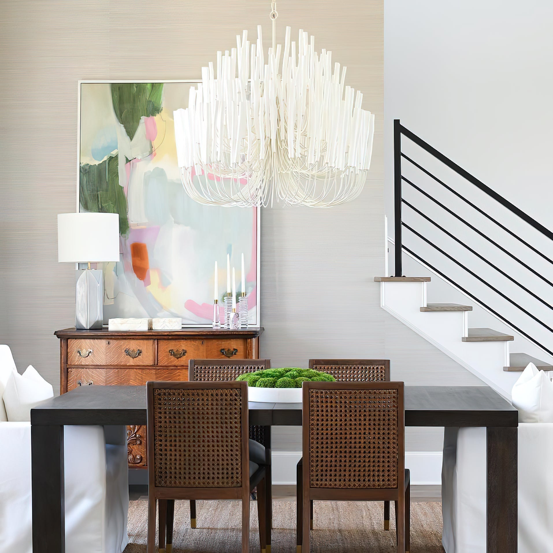 Swinton Chandelier | White Wood & Metal | Multiple Head Options