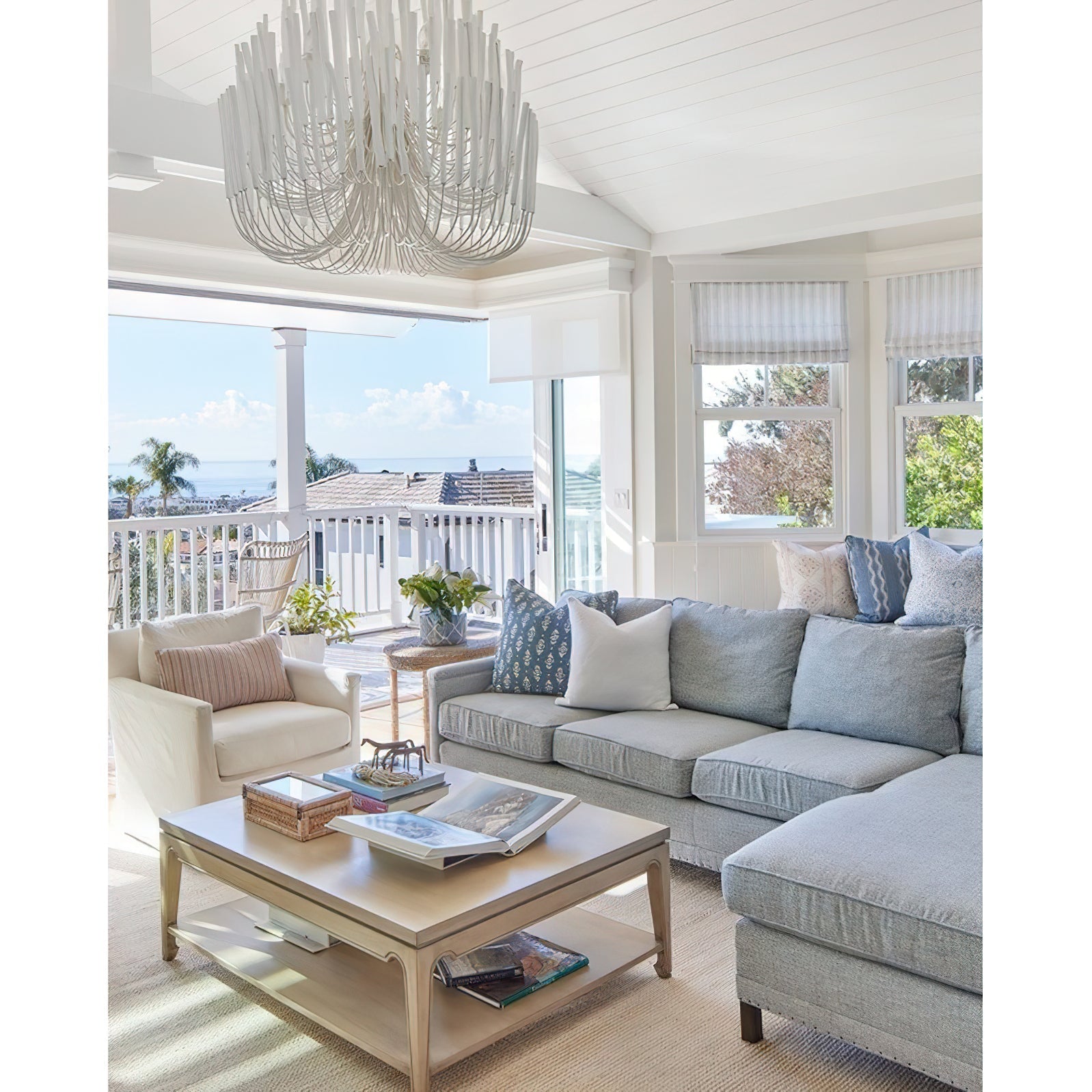 Swinton Chandelier | White Wood & Metal | Multiple Head Options