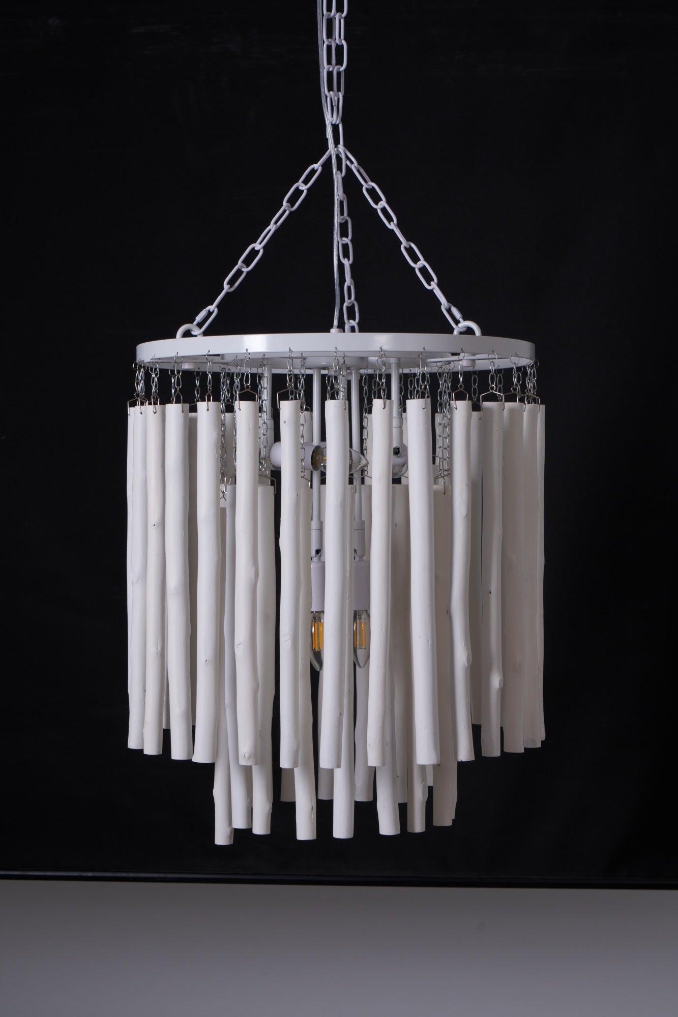 Swinton Chandelier | White Wood & Metal | Multiple Head Options