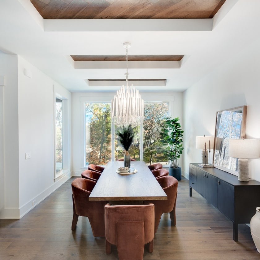 Swinton Chandelier | White Wood & Metal | Multiple Head Options