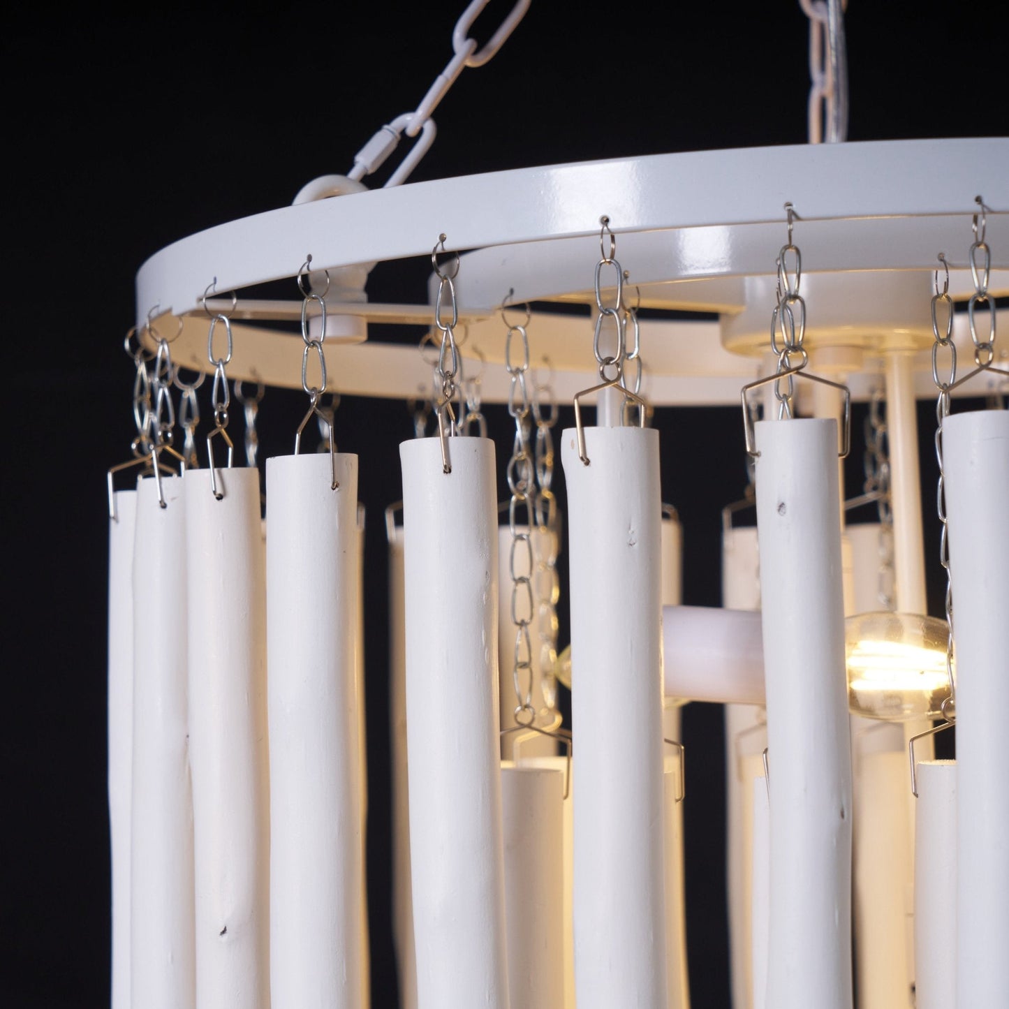 Swinton Chandelier | White Wood & Metal | Multiple Head Options