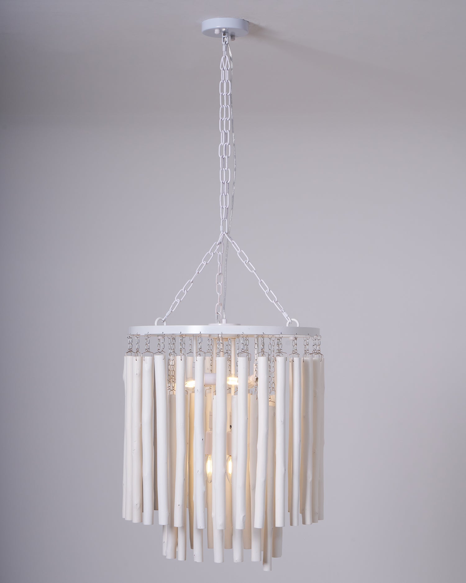 Swinton Chandelier | White Wood & Metal | Multiple Head Options