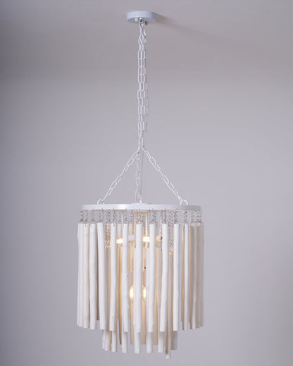 Swinton Chandelier | White Wood & Metal | Multiple Head Options