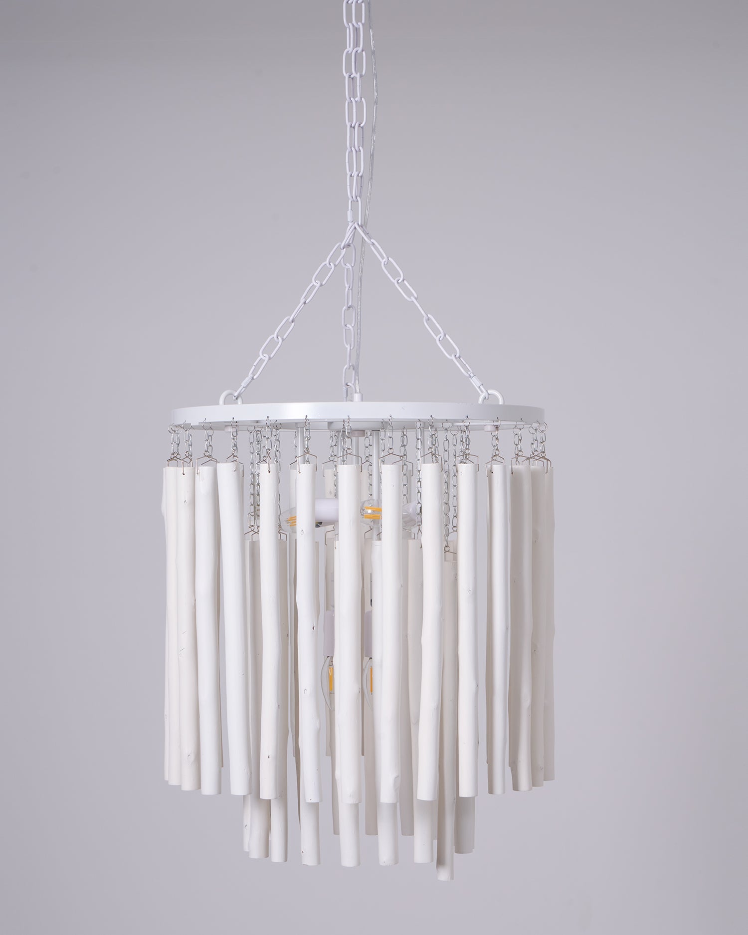 Swinton Chandelier | White Wood & Metal | Multiple Head Options