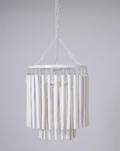 Swinton Chandelier | White Wood & Metal | Multiple Head Options