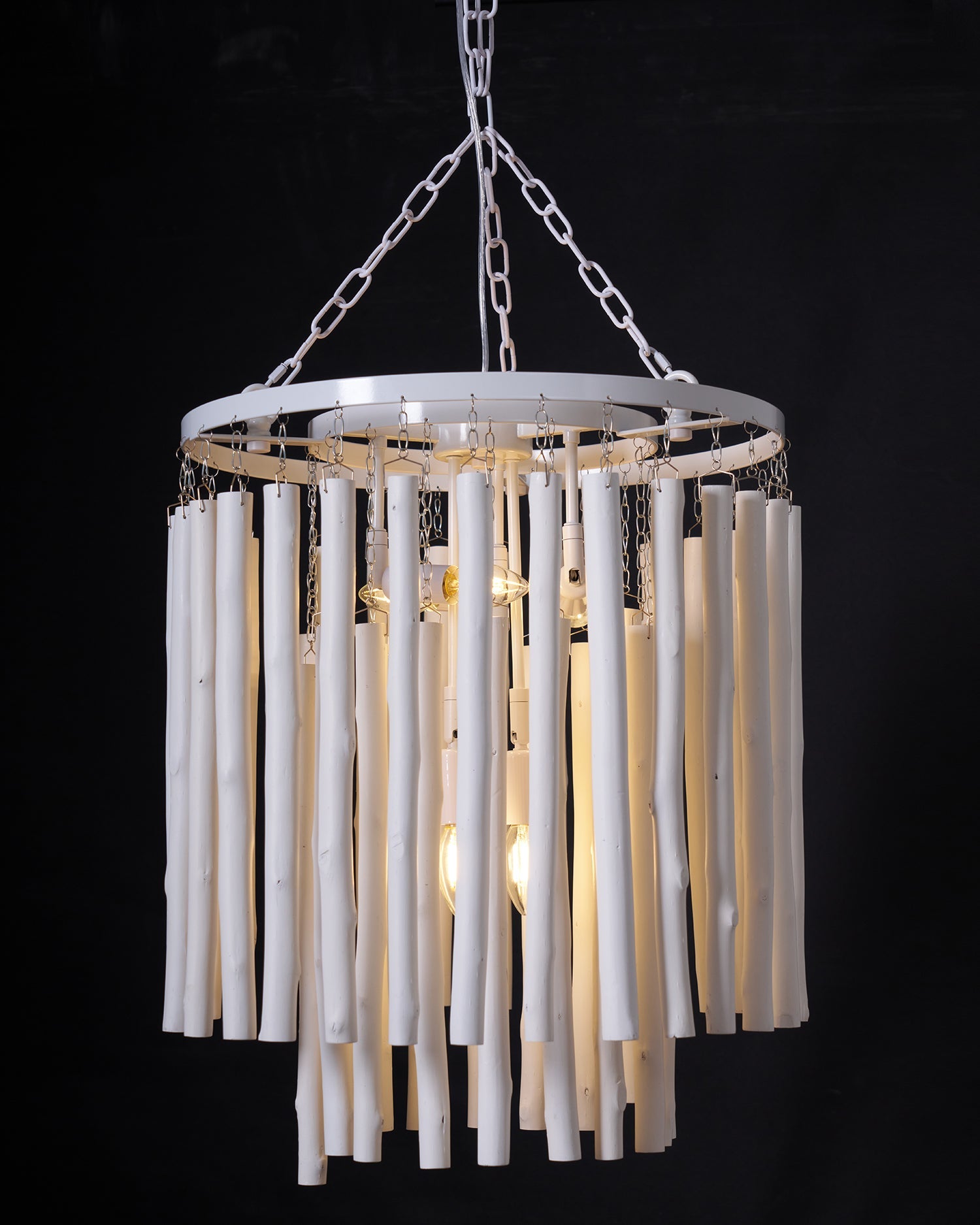 Swinton Chandelier | White Wood & Metal | Multiple Head Options