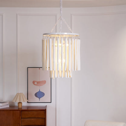 Swinton Chandelier | White Wood & Metal | Multiple Head Options