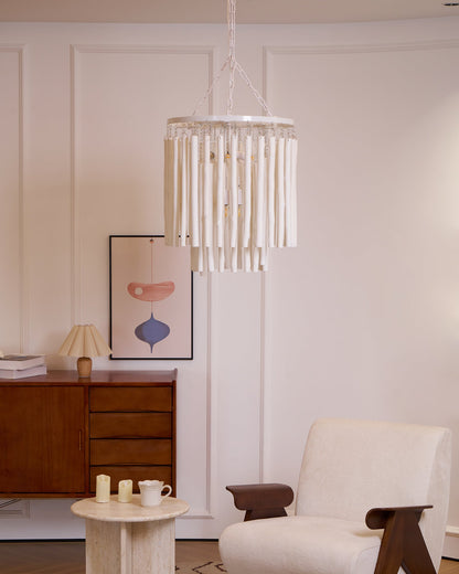 Swinton Chandelier | White Wood & Metal | Multiple Head Options