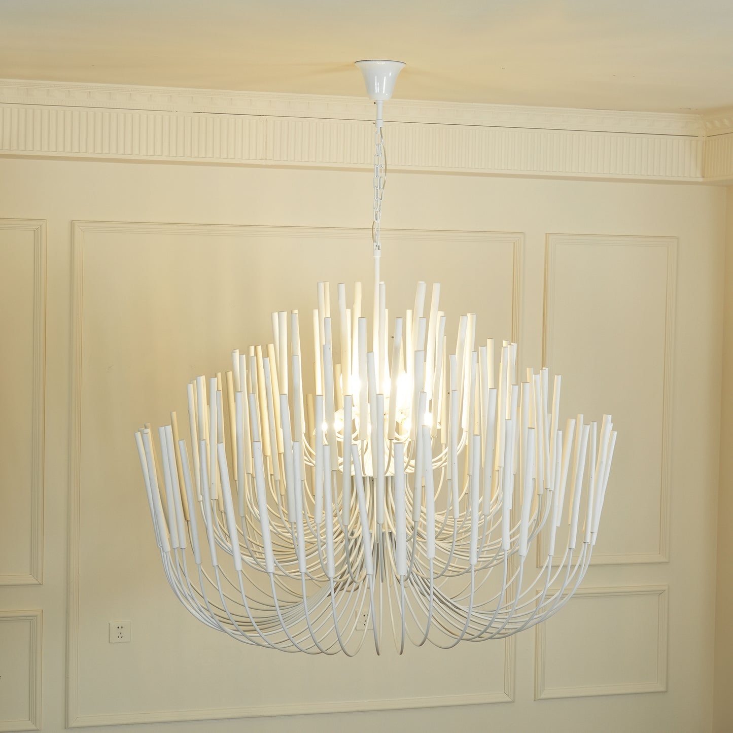 Swinton Chandelier | White Wood & Metal | Multiple Head Options