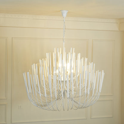 Swinton Chandelier | White Wood & Metal | Multiple Head Options