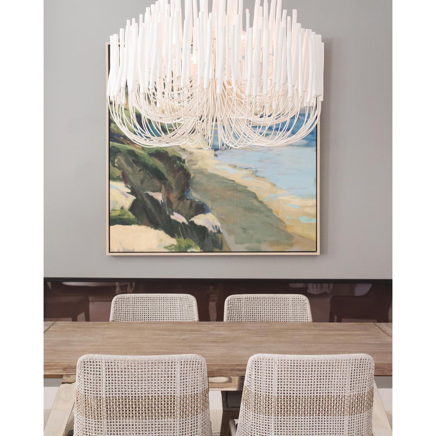 Swinton Chandelier | White Wood & Metal | Multiple Head Options