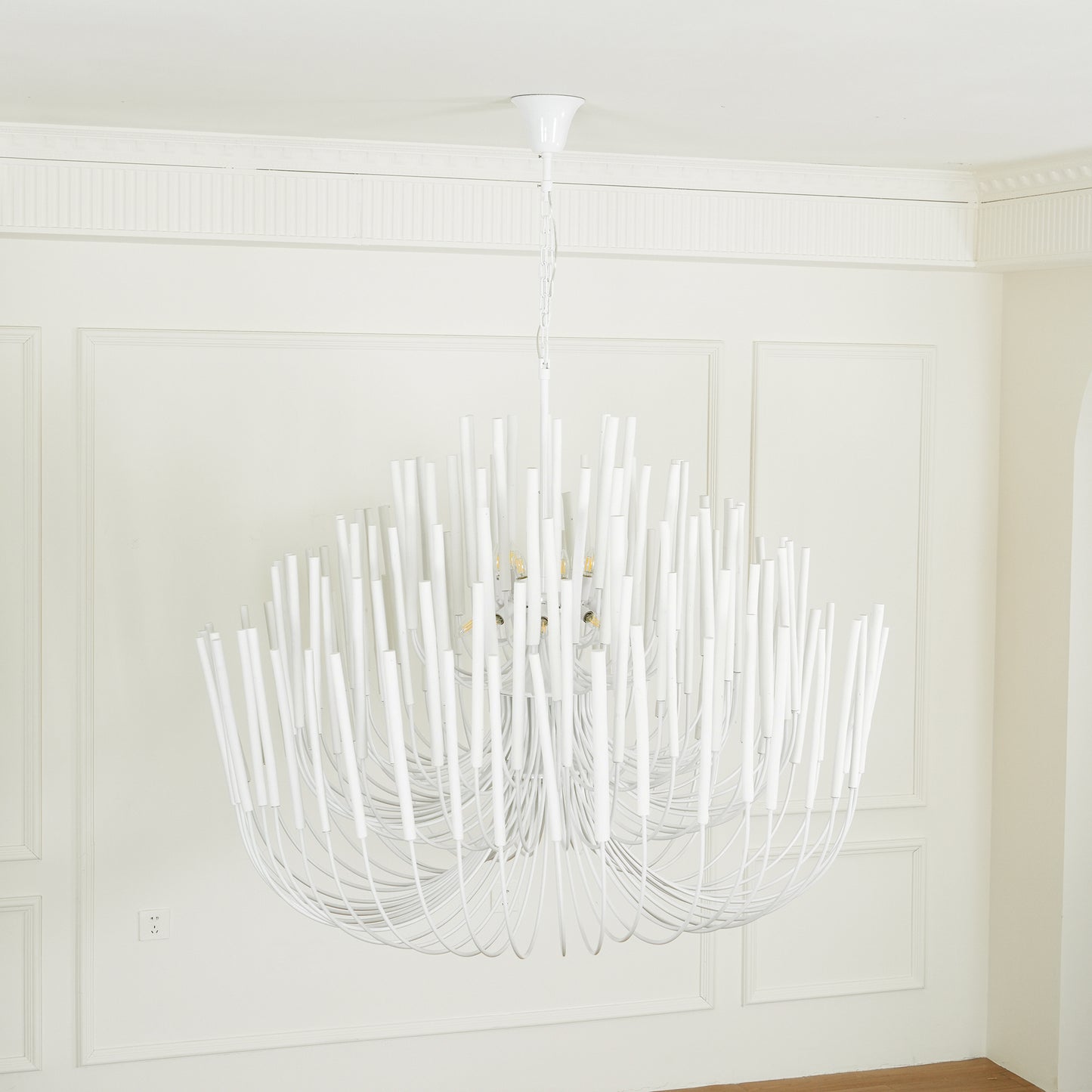 Swinton Chandelier | White Wood & Metal | Multiple Head Options