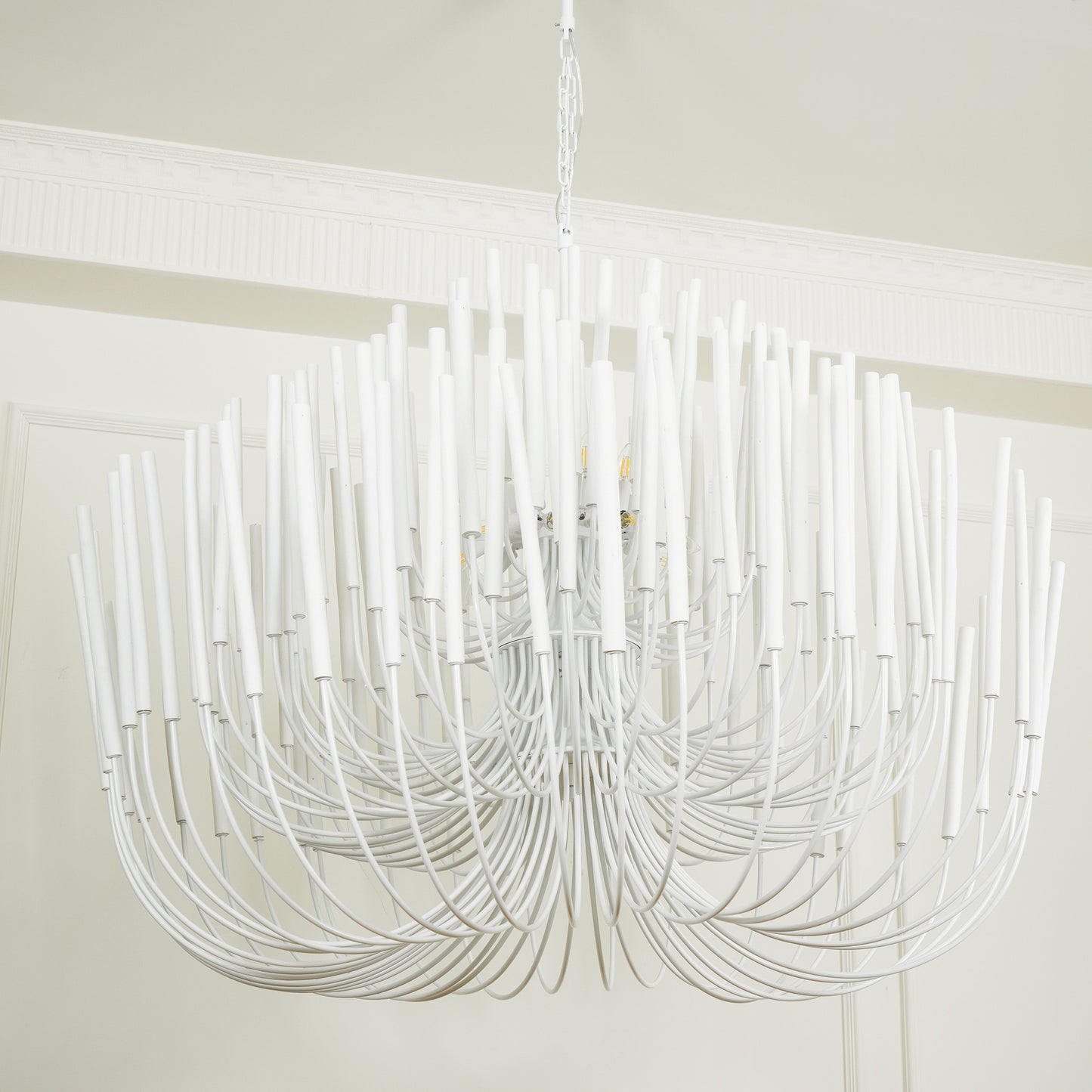 Swinton Chandelier | White Wood & Metal | Multiple Head Options