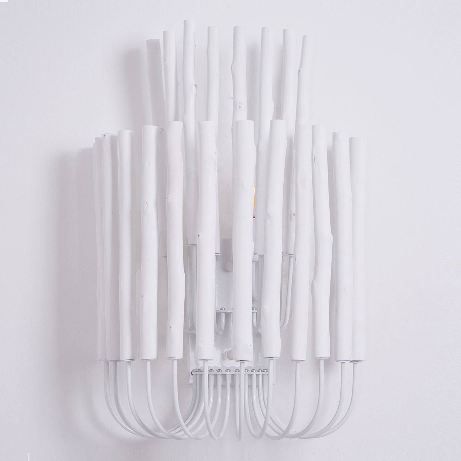 Swinton Wall Light | Layered Wood & Curved Iron | White