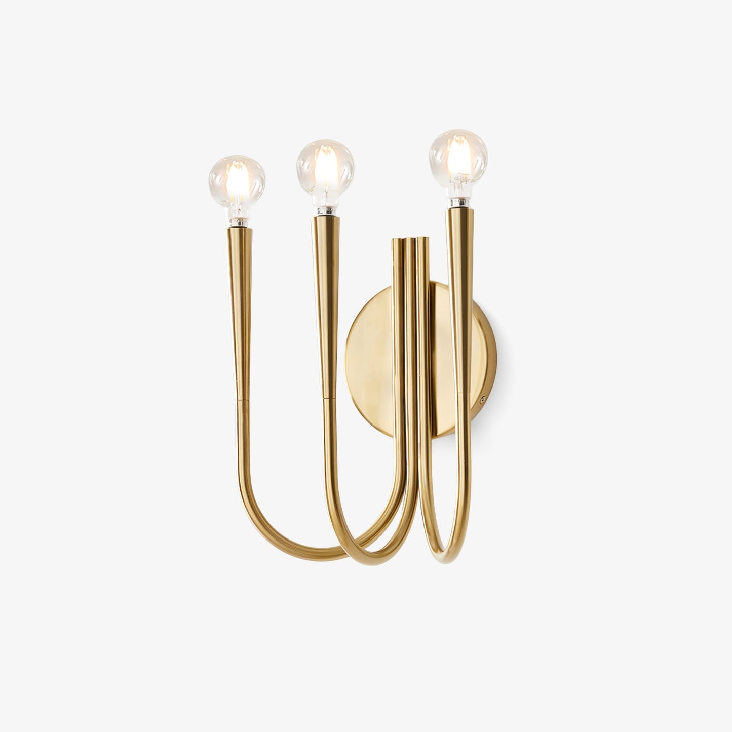 Swoop Arm Wall Lamp | Metal & Glass | Copper or Black Finish