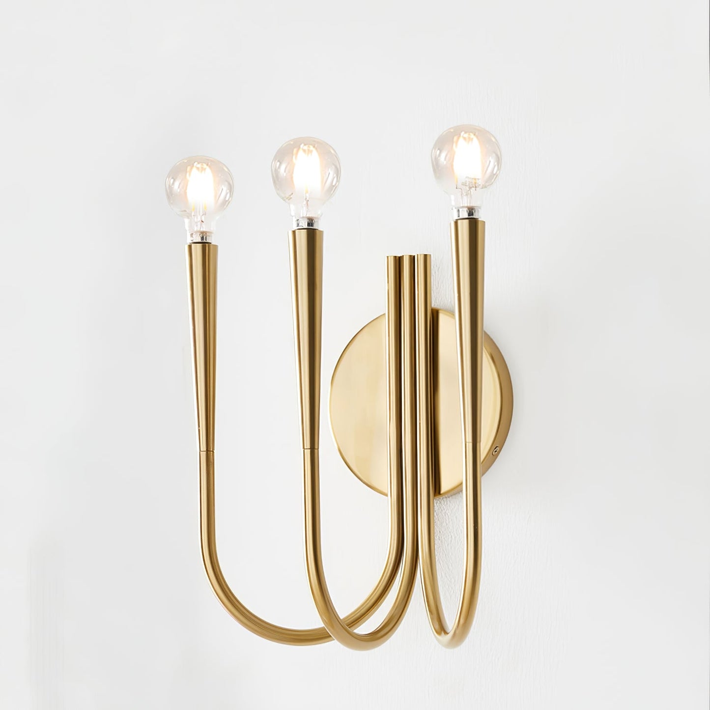 Swoop Arm Wall Lamp | Metal & Glass | Copper or Black Finish