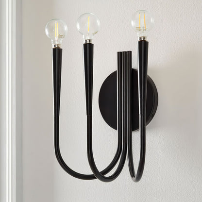 Swoop Arm Wall Lamp | Metal & Glass | Copper or Black Finish