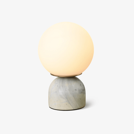 Marble Table Lamp | Elegant Glass Orb | White, Green, Black