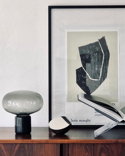 Sylvaine Table Lamp | Frosted Glass & Black Marble | 23cm or 32cm