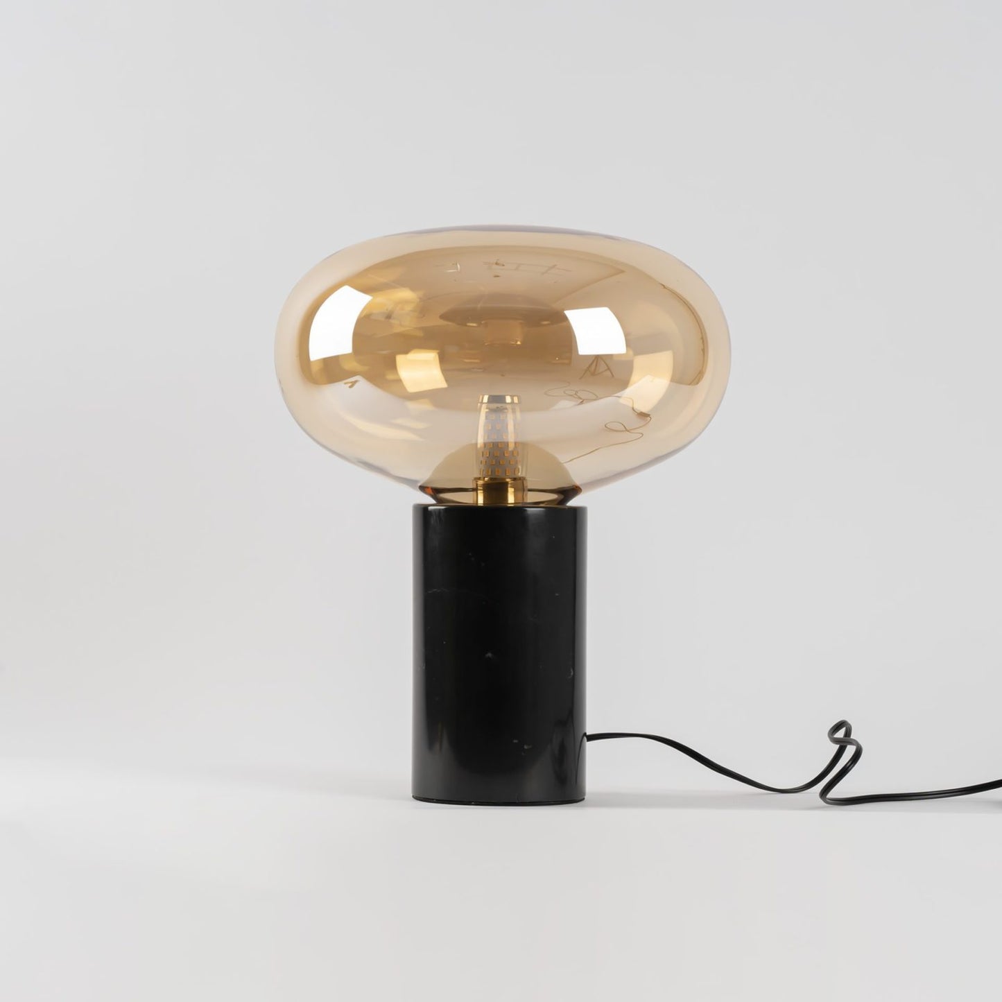 Sylvaine Table Lamp | Frosted Glass & Black Marble | 23cm or 32cm