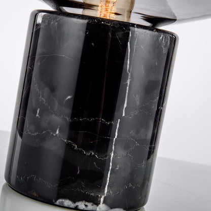 Sylvaine Table Lamp | Frosted Glass & Black Marble | 23cm or 32cm