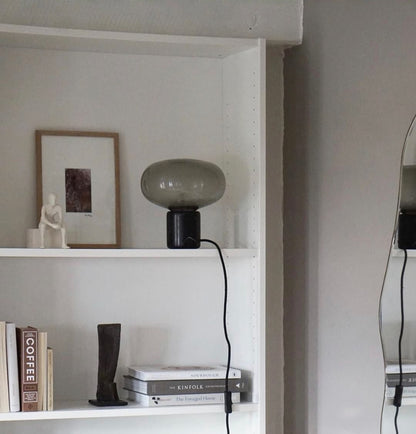 Sylvaine Table Lamp | Frosted Glass & Black Marble | 23cm or 32cm