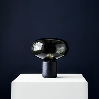 Sylvaine Table Lamp | Frosted Glass & Black Marble | 23cm or 32cm