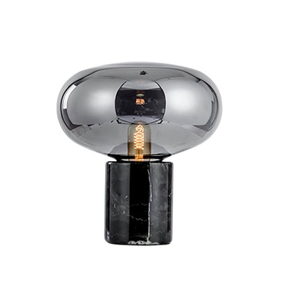 Sylvaine Table Lamp | Frosted Glass & Black Marble | 23cm or 32cm