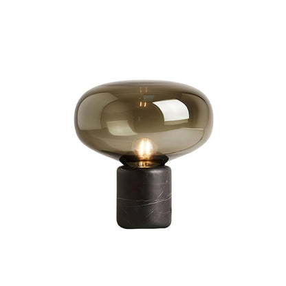 Sylvaine Table Lamp | Frosted Glass & Black Marble | 23cm or 32cm