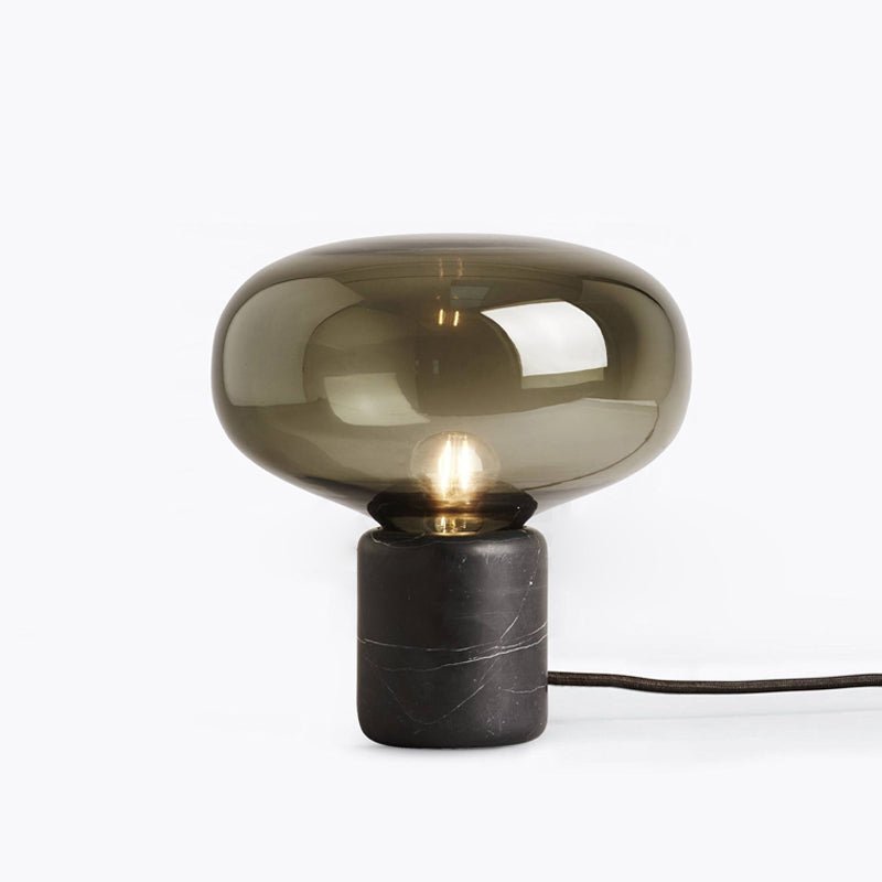 Sylvaine Table Lamp | Frosted Glass & Black Marble | 23cm or 32cm