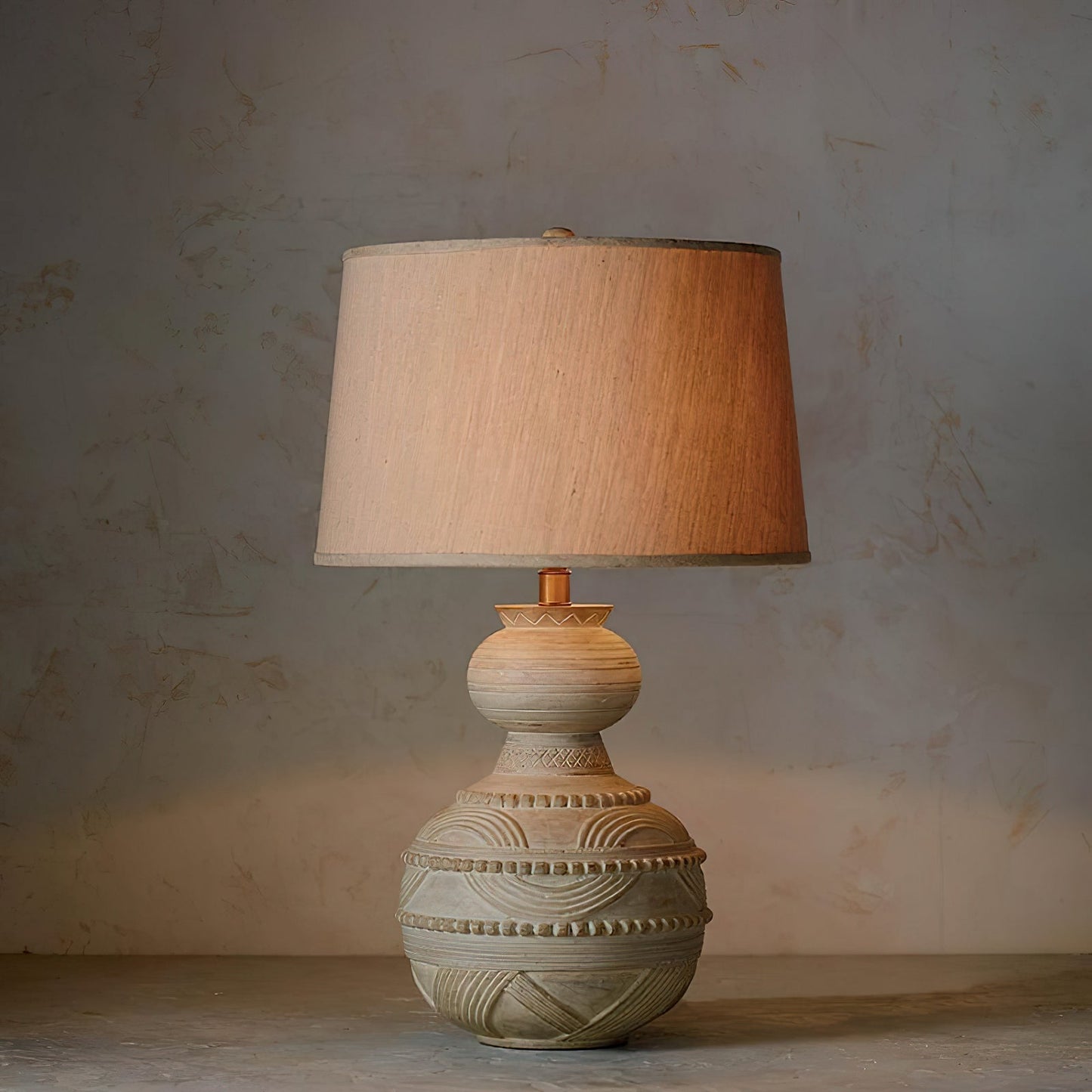 Sylvan Grace Table Lamp | Wood & Cloth | Beige