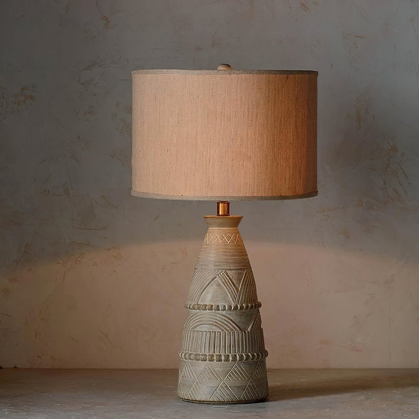Sylvan Grace Table Lamp | Wood & Cloth | Beige