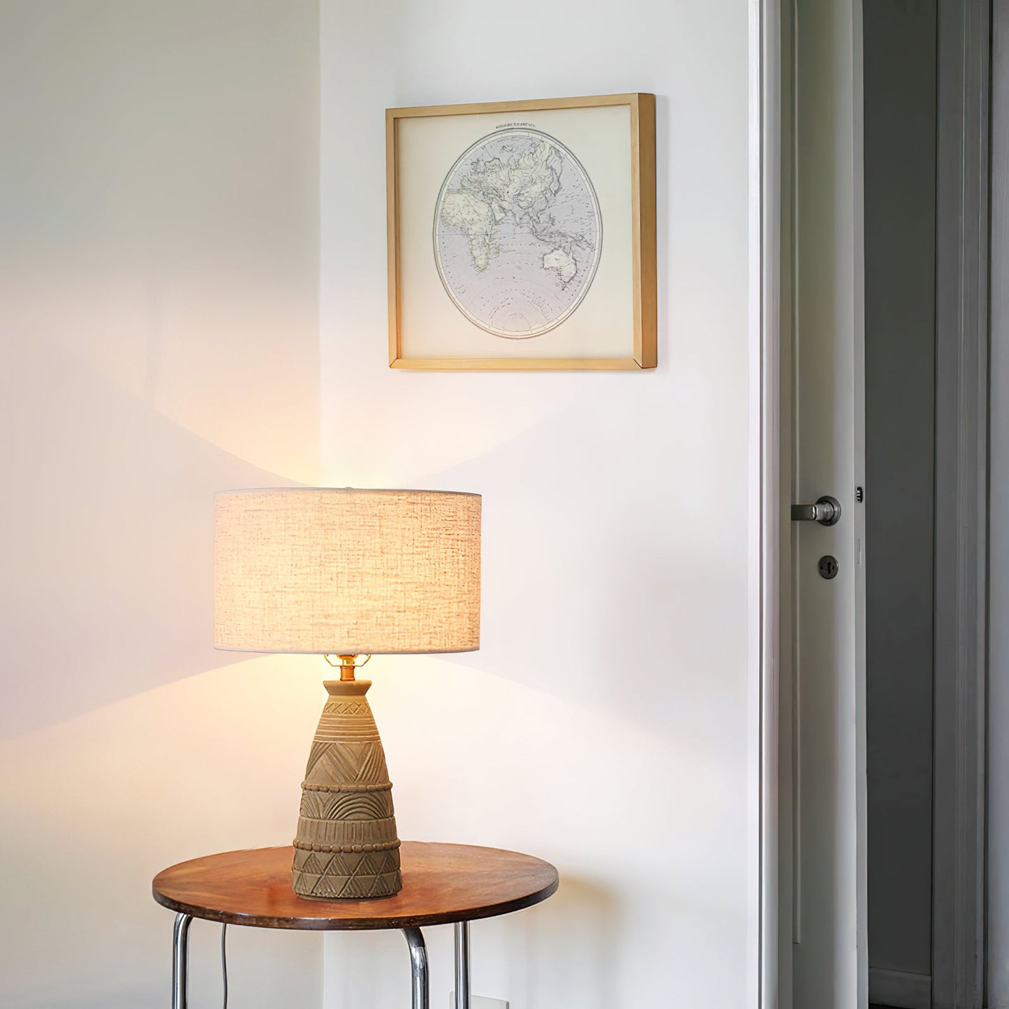 Sylvan Grace Table Lamp | Wood & Cloth | Beige
