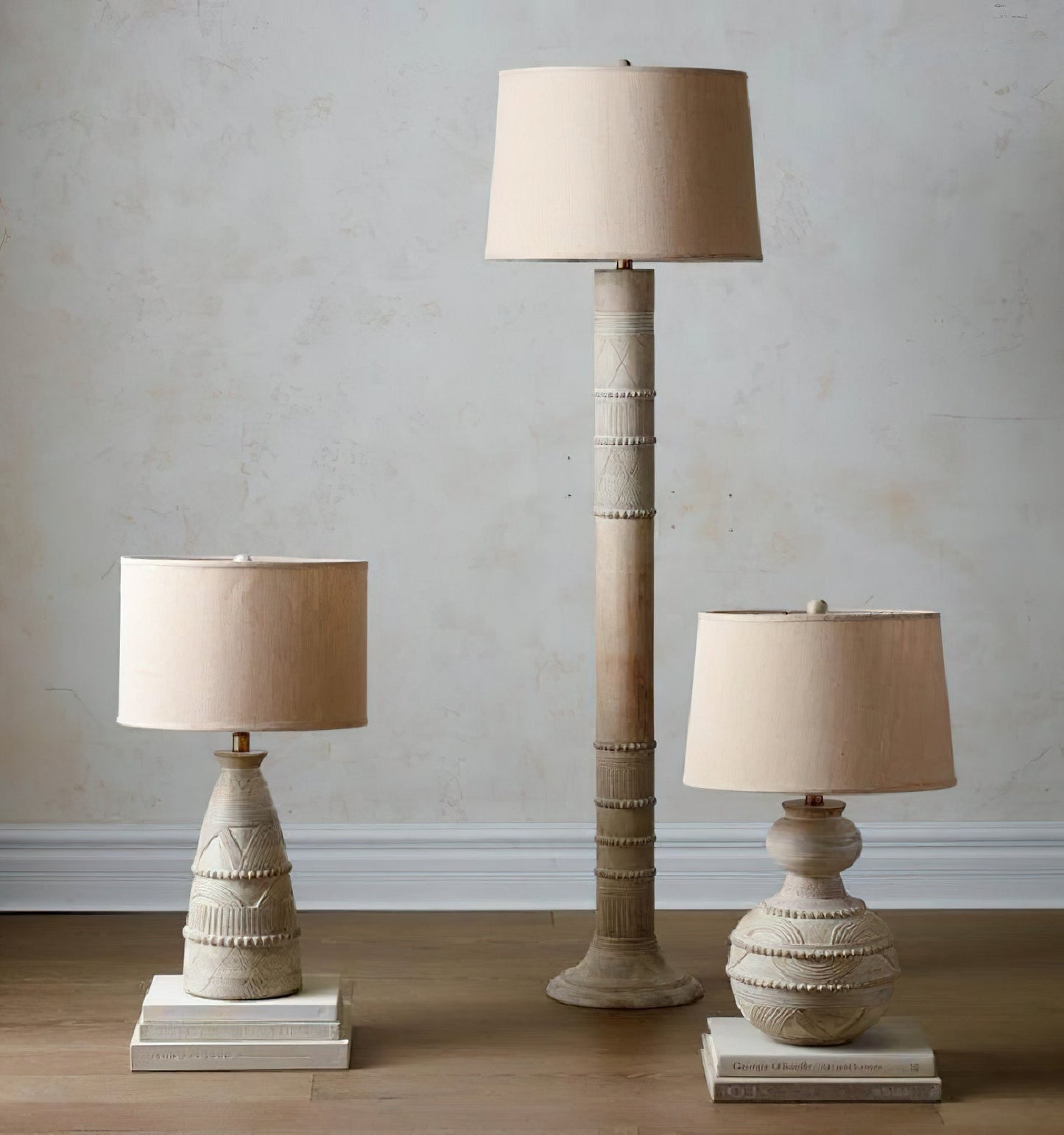 Sylvan Grace Table Lamp | Wood & Cloth | Beige