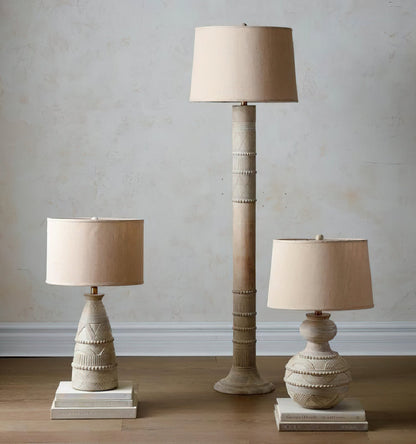 Sylvan Grace Table Lamp | Wood & Cloth | Beige
