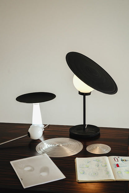 Symphony Table Lamp | Adjustable Rotating Shade | Red, Black, White