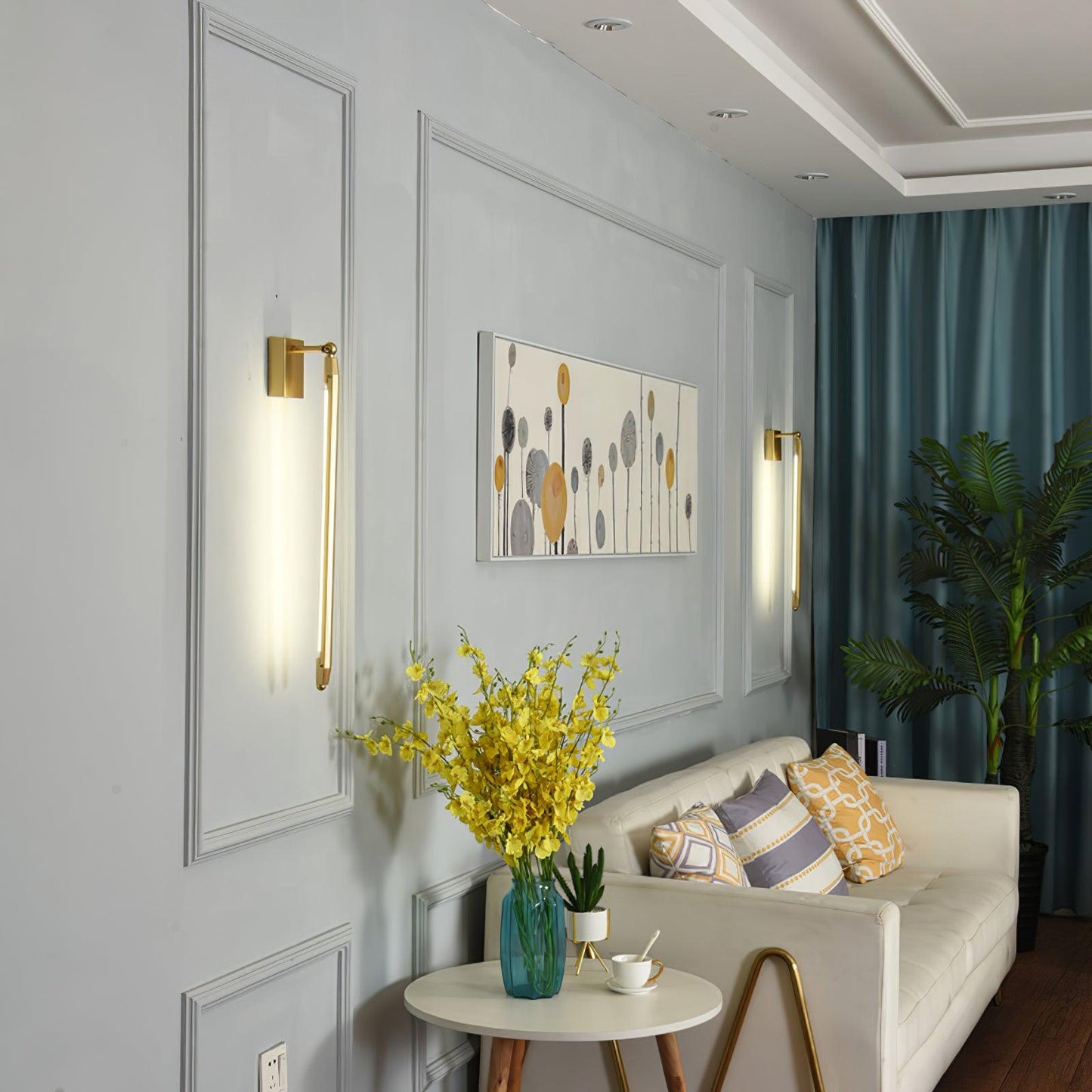 T Tube Wall Light | Iron & Metal | Gold Finish