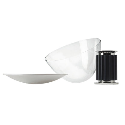 Radar Table Lamp | Glossy White Aluminum & Clear Glass | Adjustable Design