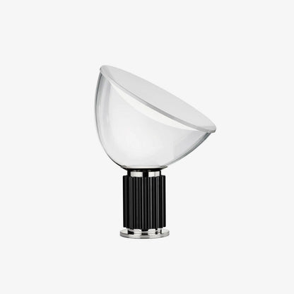 Radar Table Lamp | Glossy White Aluminum & Clear Glass | Adjustable Design