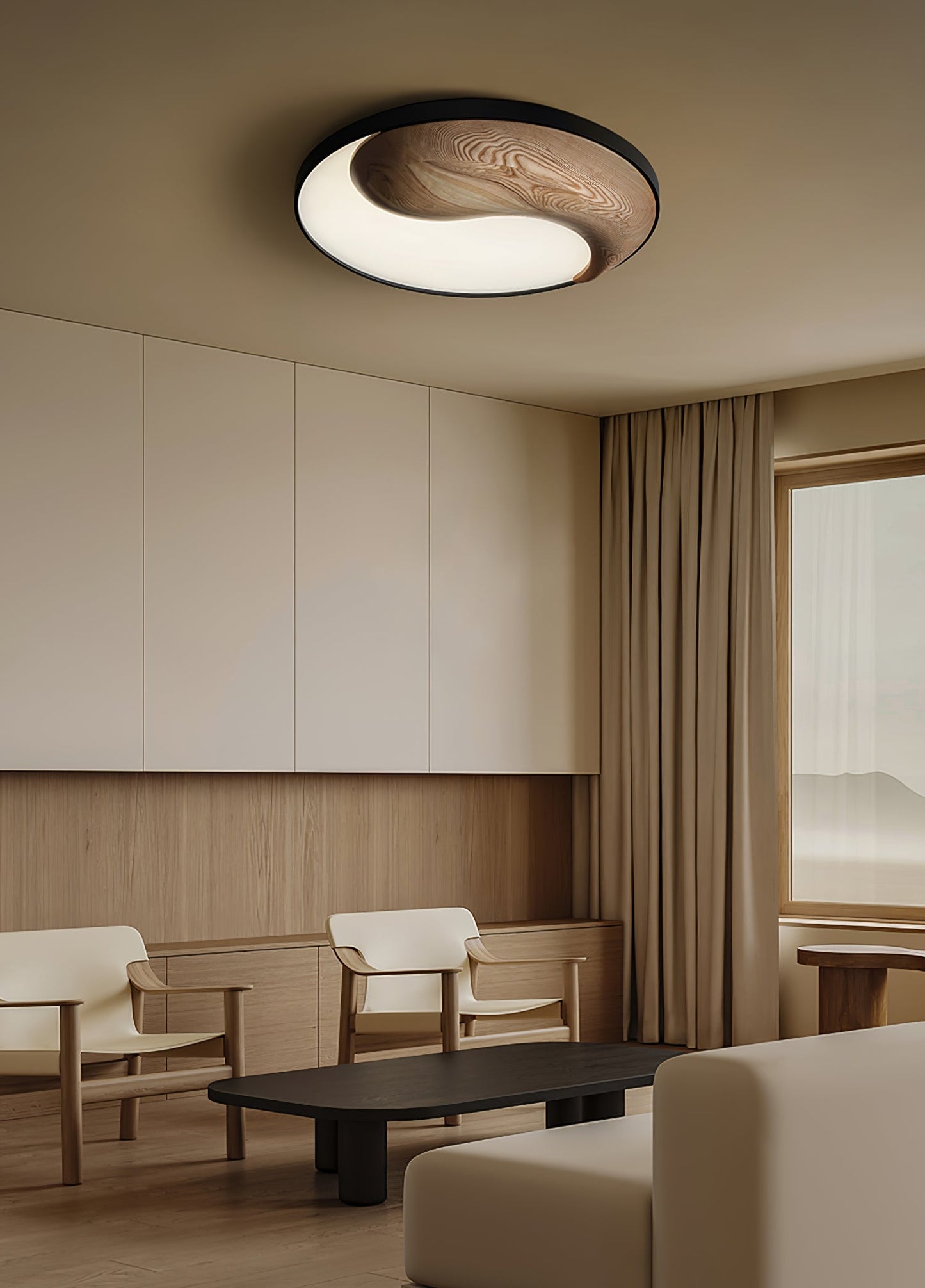Taiyi Balance Ceiling Light | Wood & Metal | 65cm Diameter