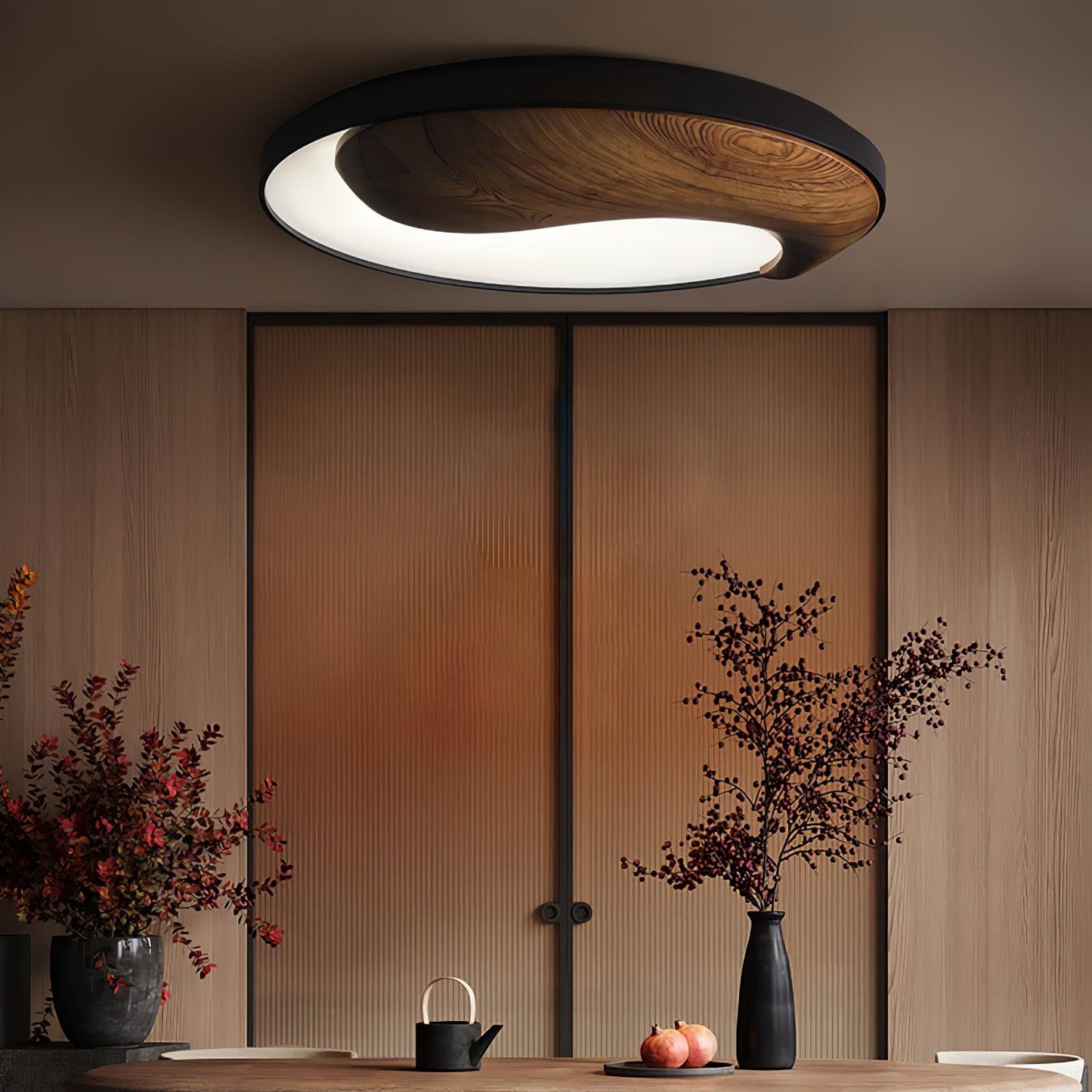 Taiyi Balance Ceiling Light | Wood & Metal | 65cm Diameter