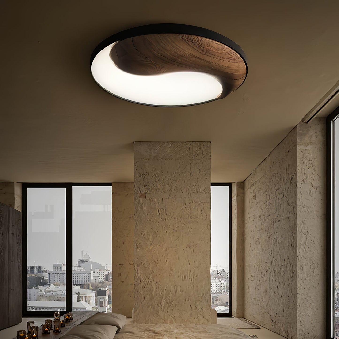Taiyi Balance Ceiling Light | Wood & Metal | 65cm Diameter