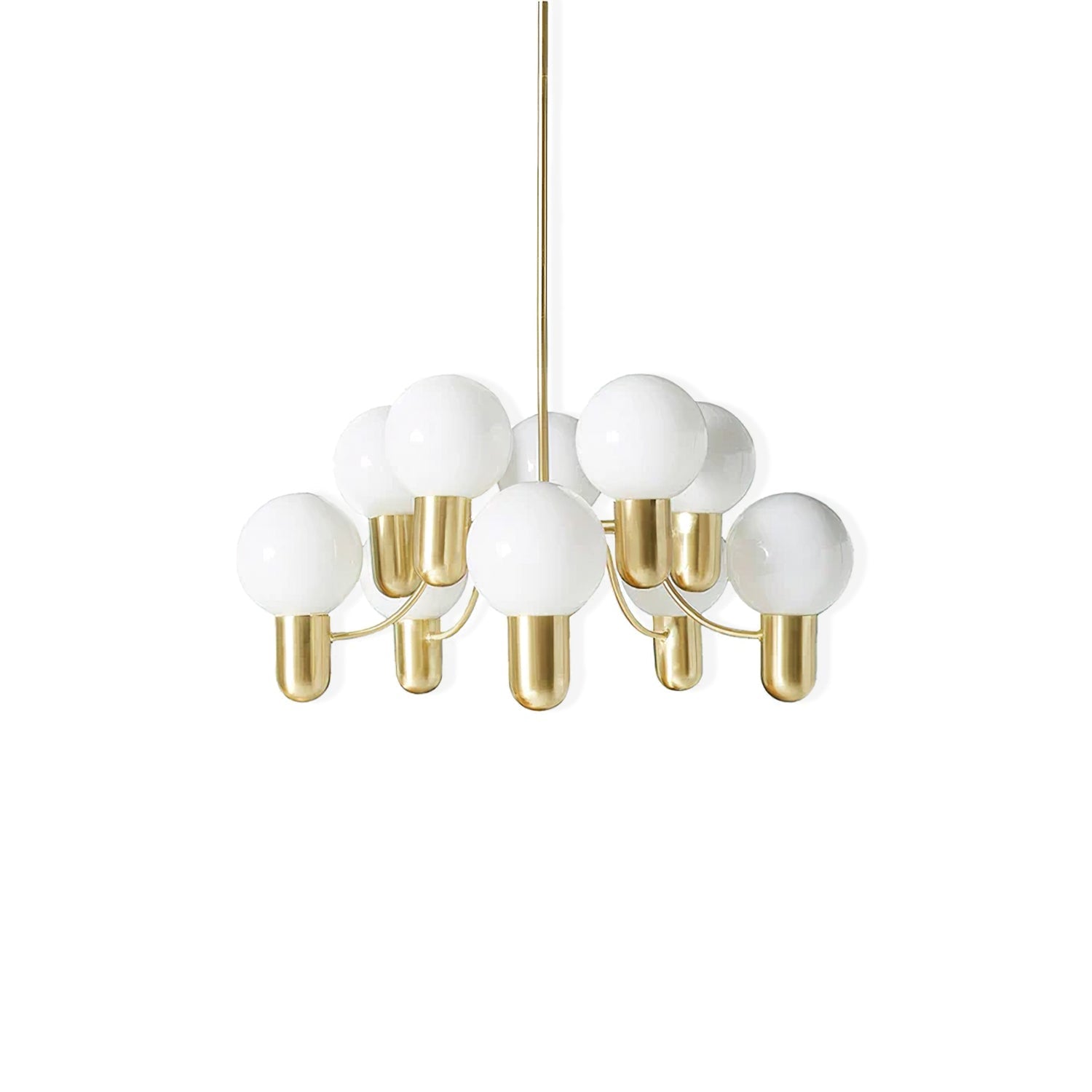 Asymmetrical Chandelier | Iron & Glass | Gold & Black, 10 Bulbs