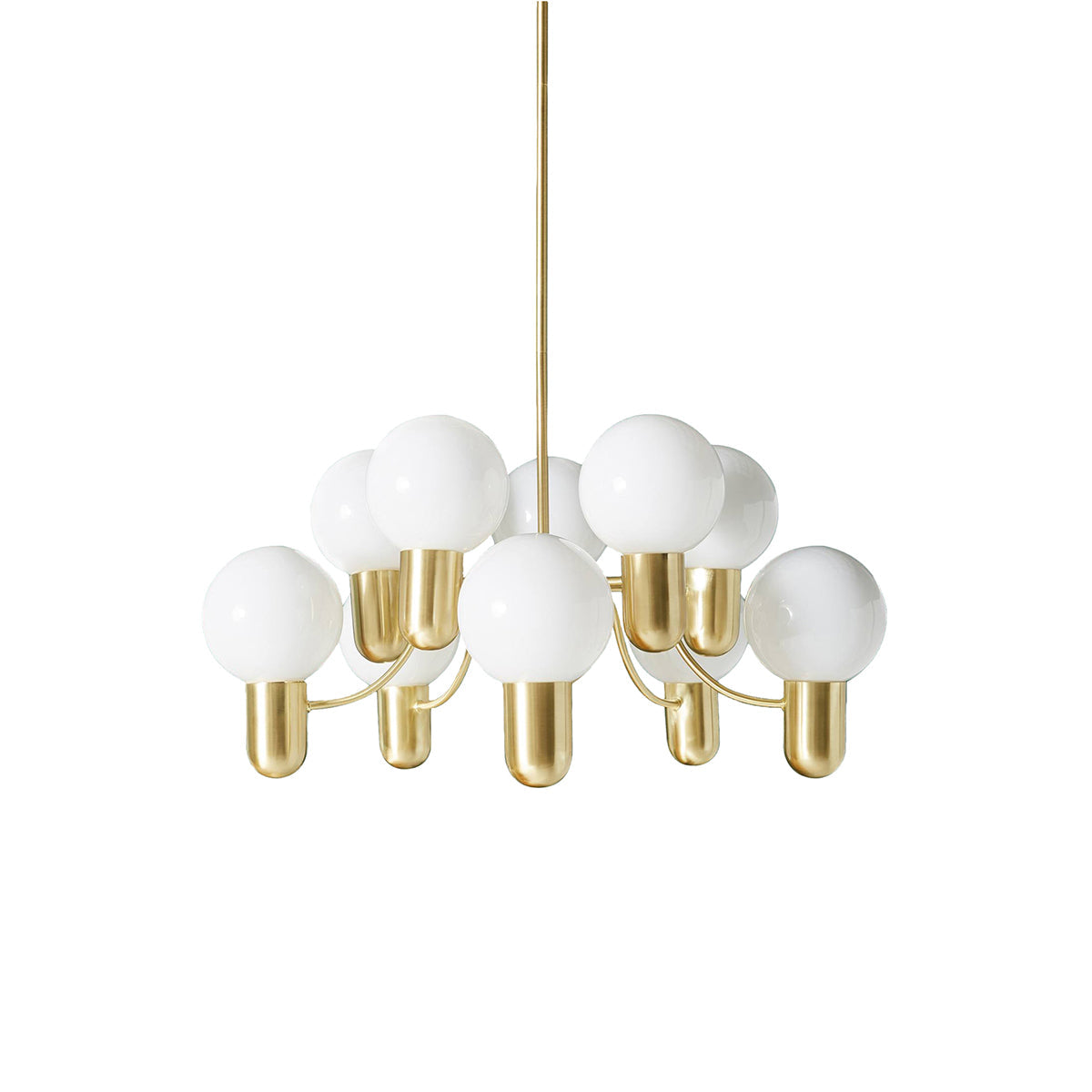 Asymmetrical Chandelier | Iron & Glass | Gold & Black, 10 Bulbs
