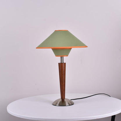 Talonwood Table Lamp | Walnut Wood & Fabric Shade | 30cm Diameter