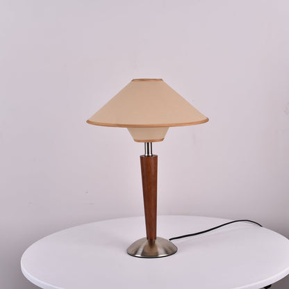 Talonwood Table Lamp | Walnut Wood & Fabric Shade | 30cm Diameter
