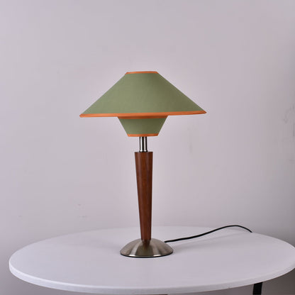 Talonwood Table Lamp | Walnut Wood & Fabric Shade | 30cm Diameter