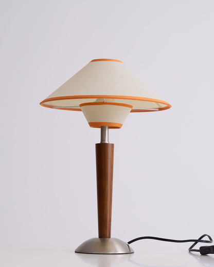 Talonwood Table Lamp | Walnut Wood & Fabric Shade | 30cm Diameter